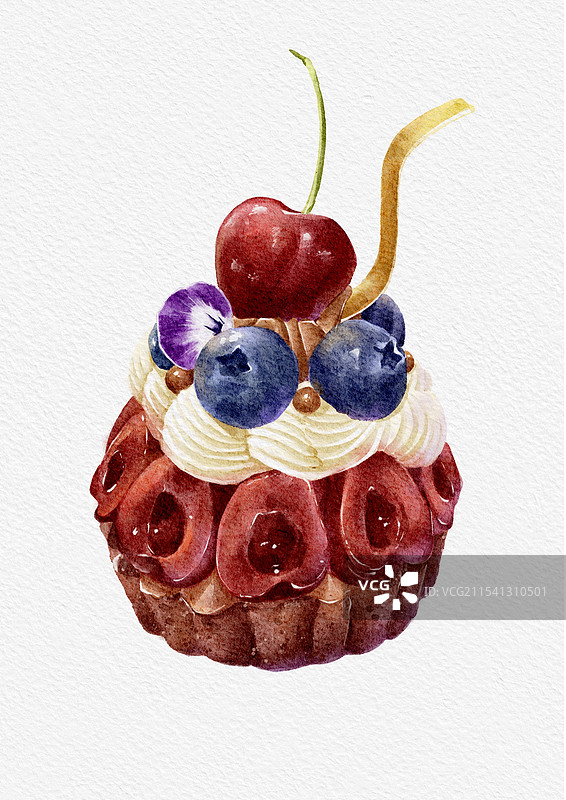 榛巧车厘子挞图片素材