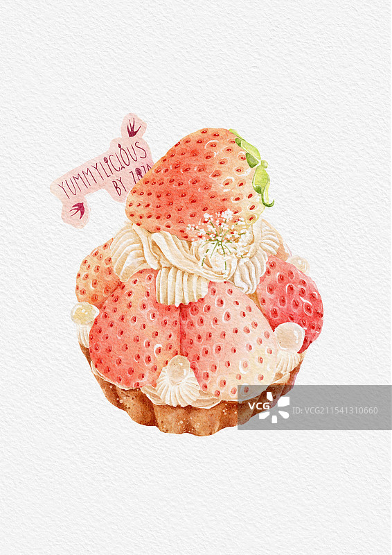 淡雪草莓茉莉挞图片素材