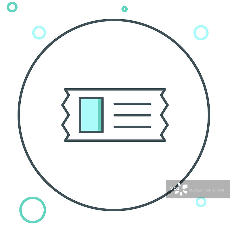 线条风格的电影票图标，背景为白色图片素材