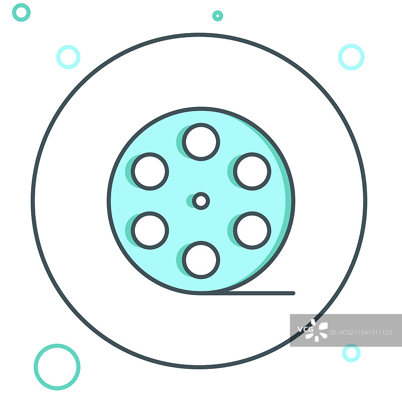 线条胶卷图标，背景为白色图片素材