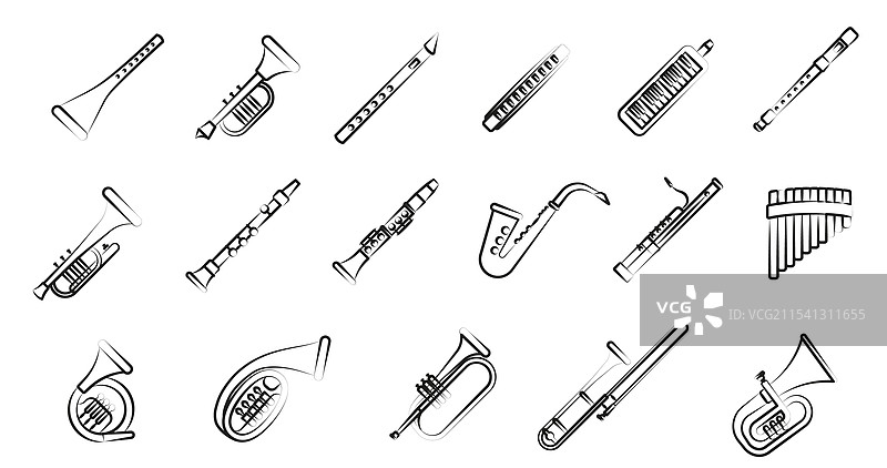 风乐器与名称图片素材