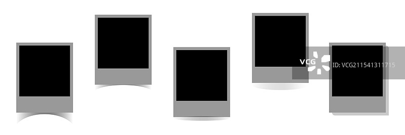 一组逼真的复古相框图片素材