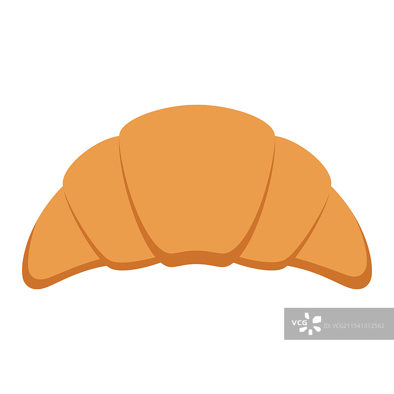 白色背景上的可颂面包图片素材