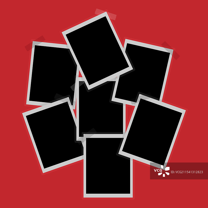 一组逼真的复古相框图片素材