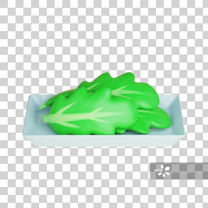 3d建模风格插画元素吃火锅蔬菜青菜图片素材