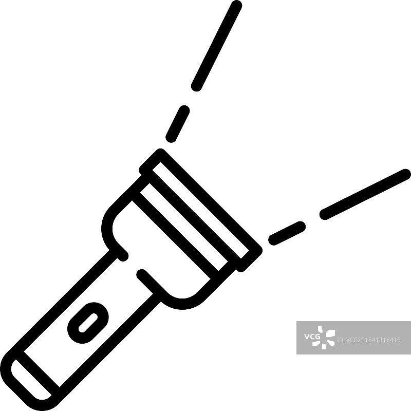 手电筒线条图标电筒光线轮廓图片素材