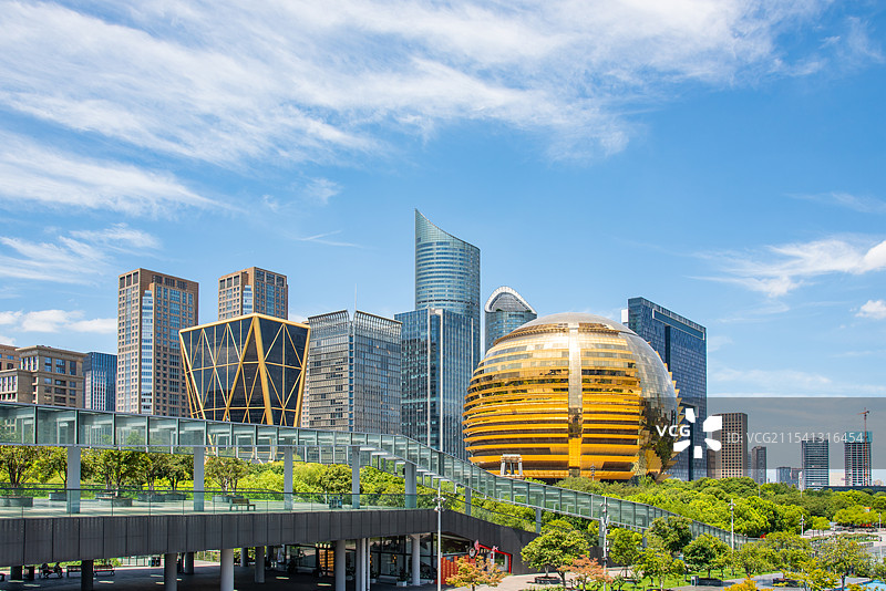 杭州城市阳台 杭州洲际酒店 大金球 杭州钱江新城 上城区 市民广场 杭州地标 标志性建筑 杭州建筑图片素材