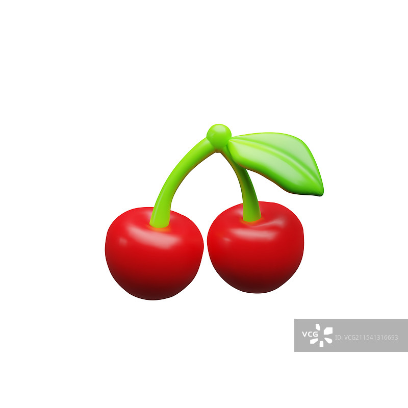 3D渲染的多汁樱桃图片素材