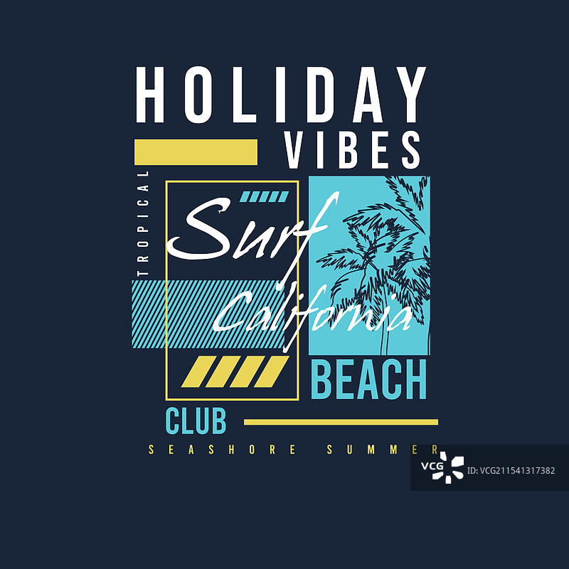 假日氛围 加州海滩 冲浪 字体设计图片素材