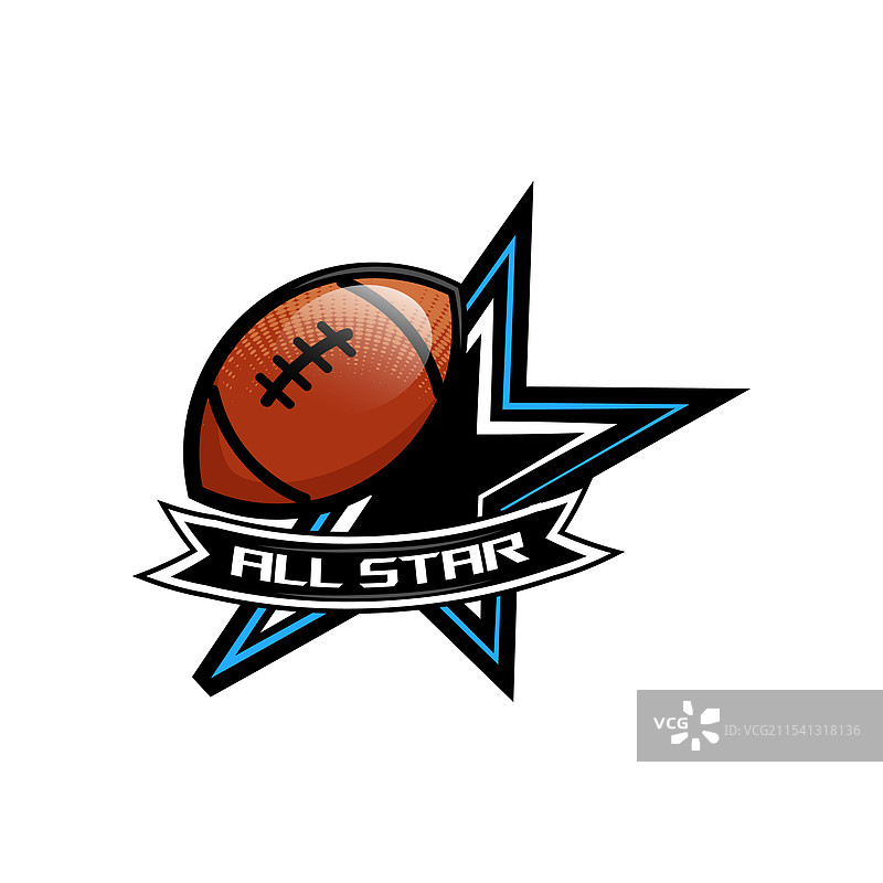 橄榄球全明星体育标志模板概念设计图片素材