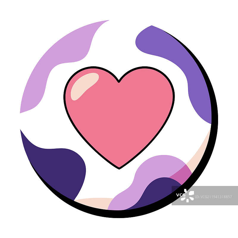 带心形剪贴画的地球轮廓图片素材