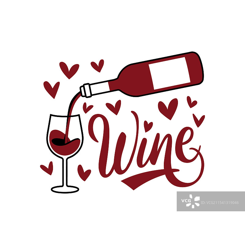 酒杯和酒瓶的酒字轮廓图片素材