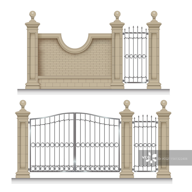 通往庄园的铁艺花园门图片素材