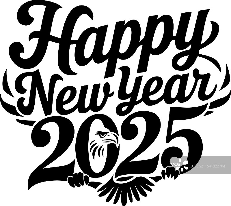 2025新年快乐T恤设计-16图片素材