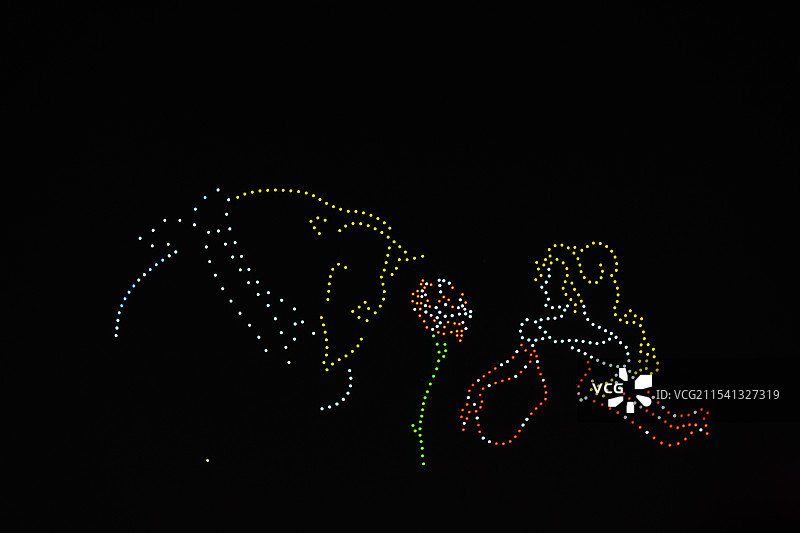 香港迪士尼乐园，夜景灯光秀图片素材