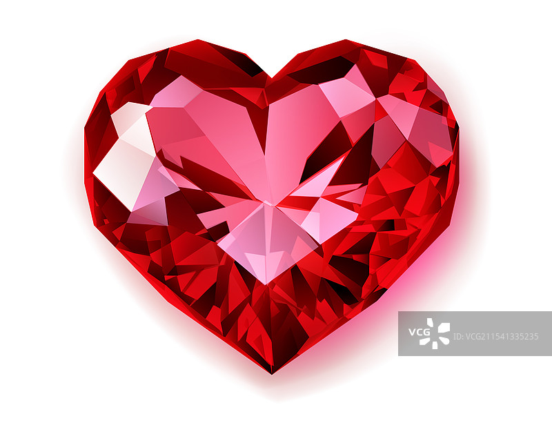 红色心形宝石图片素材