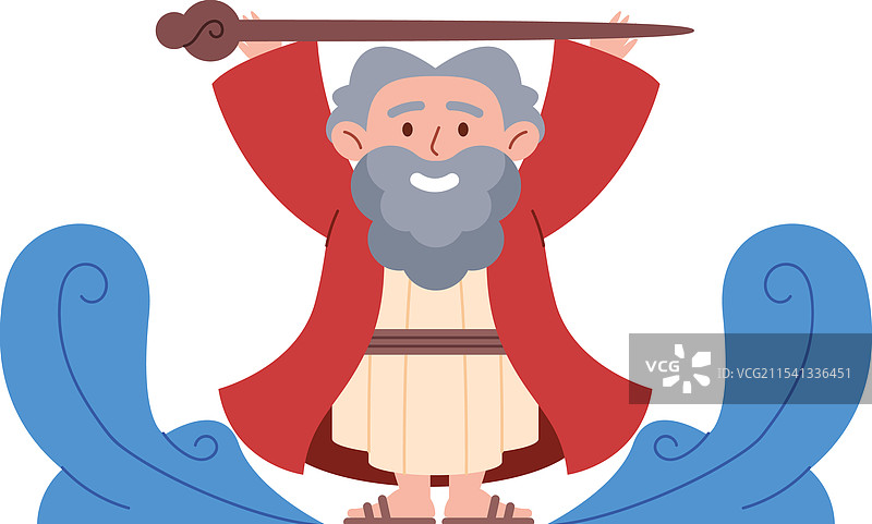 快乐的摩西分开红海图片素材