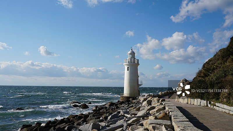 日本爱知县渥美半岛伊良湖岬灯台图片素材