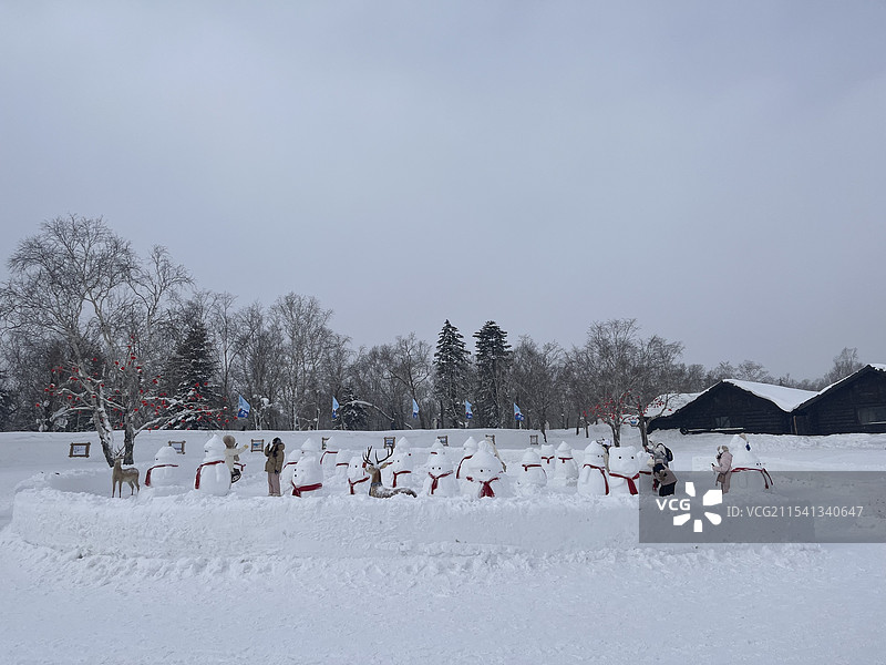 长白山西坡的雪人天团图片素材