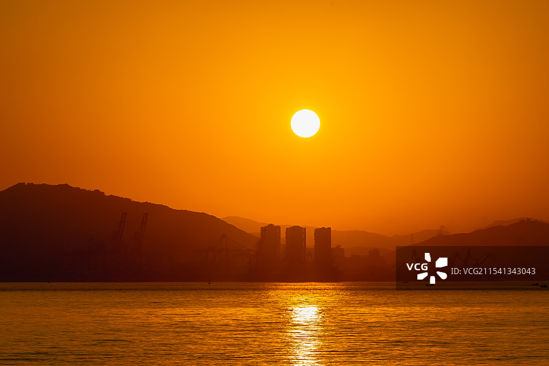 白城沙滩的日落图片素材