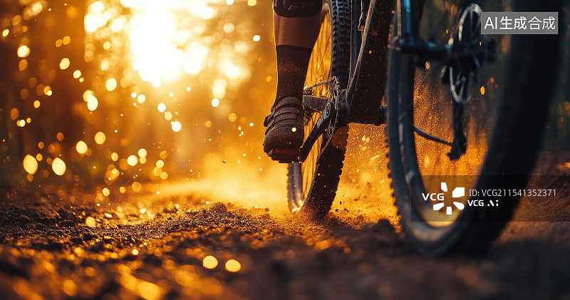 【AI数字艺术】山地自行车在户外骑行图片素材