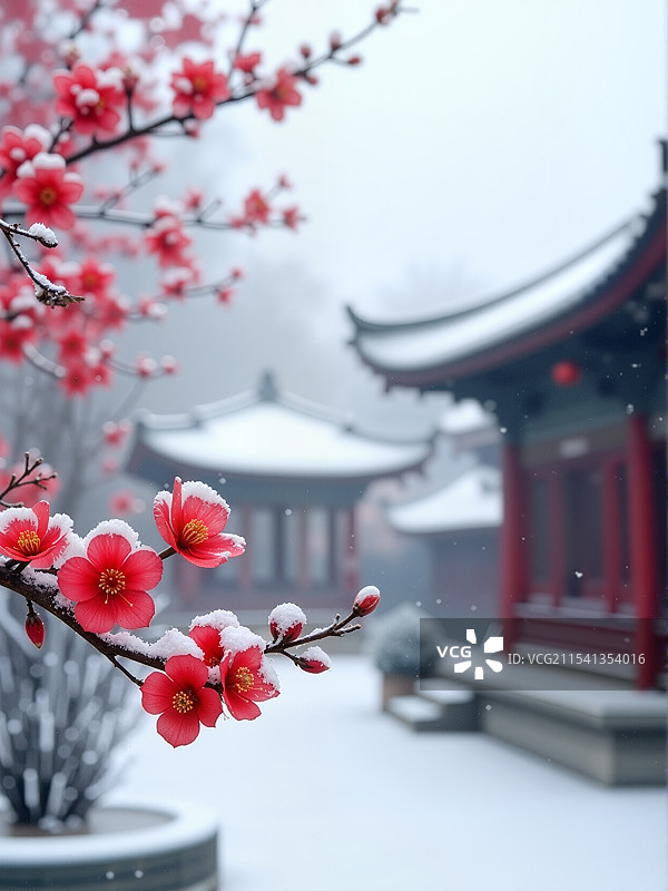 大雪节气插画图片素材