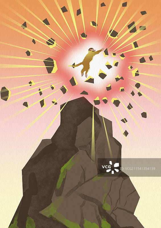 中国风新中式古典古文化文明经典名著西游记美猴王齐天大圣孙悟空资讯卡通插画图片素材