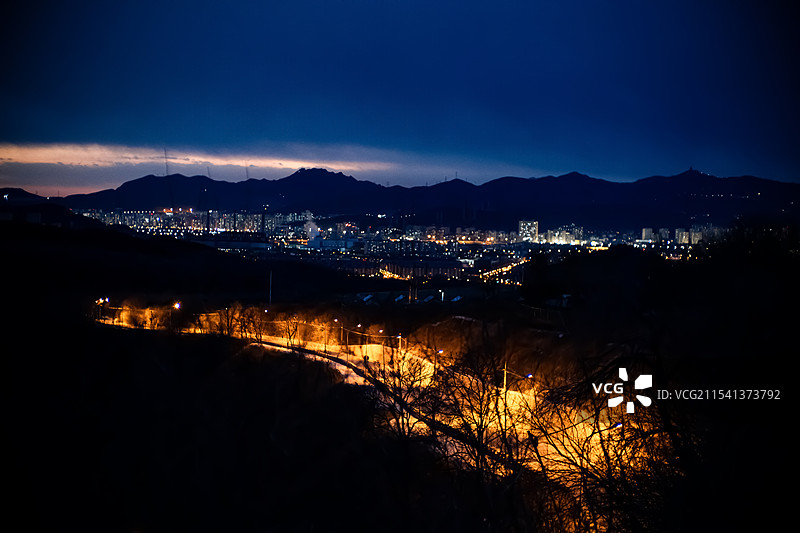 北京石景山山上夜景图片素材