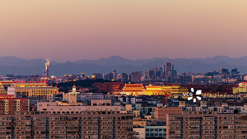 北京中轴线亮灯图片素材