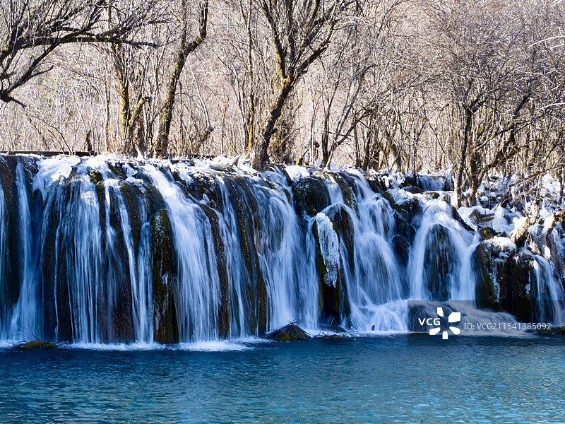 九寨沟瀑布图片素材