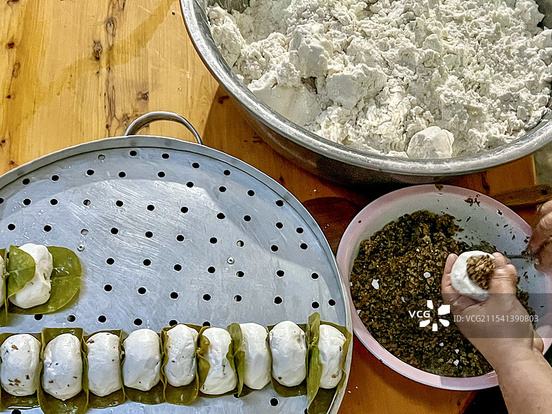 眉山叶儿粑制作图片素材