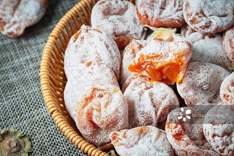 富平流心柿饼摆盘图片素材