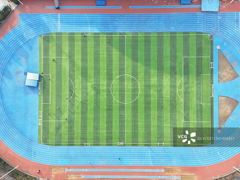 航拍中国矿业大学南湖校区-足球田径场图片素材