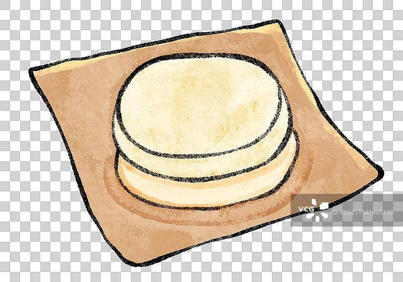 广西桂林美食国风插画-水糍粑图片素材