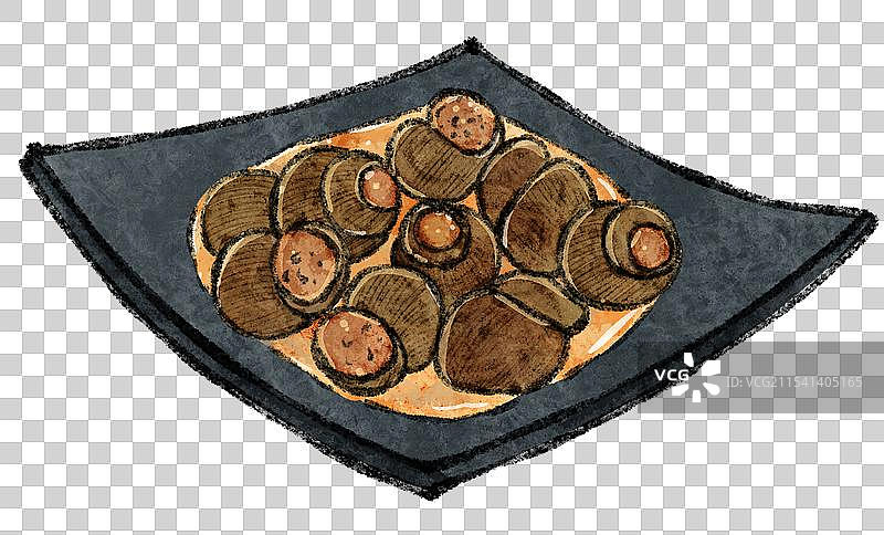 广西桂林美食国风插画-螺蛳酿图片素材