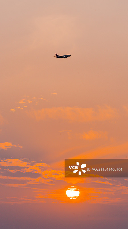 日落飞机图片素材