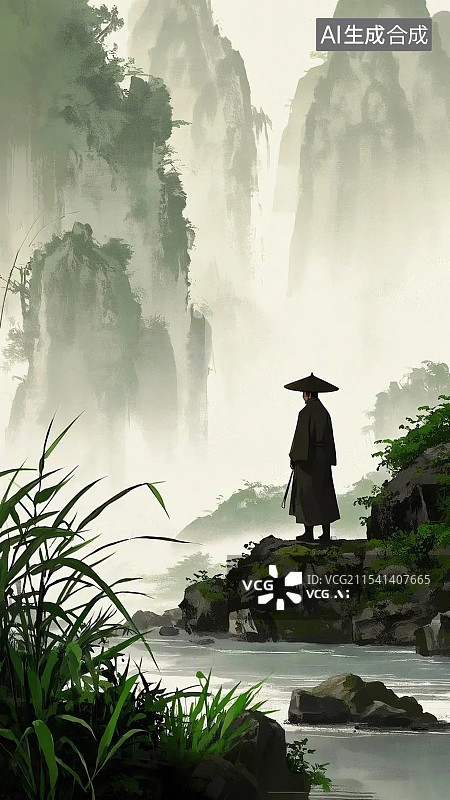 【AI数字艺术】东方美学极简海报图片素材