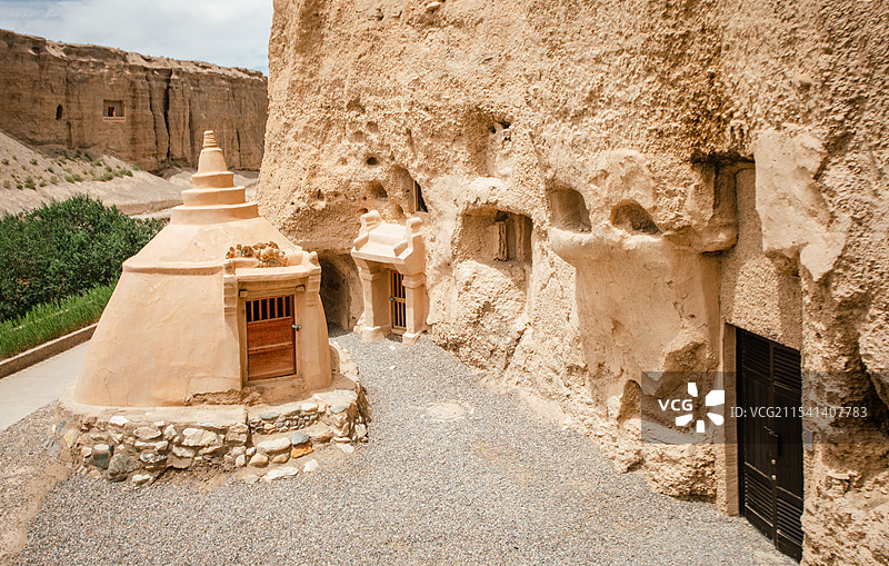 甘肃瓜州榆林窟景观与榆林河风光图片素材