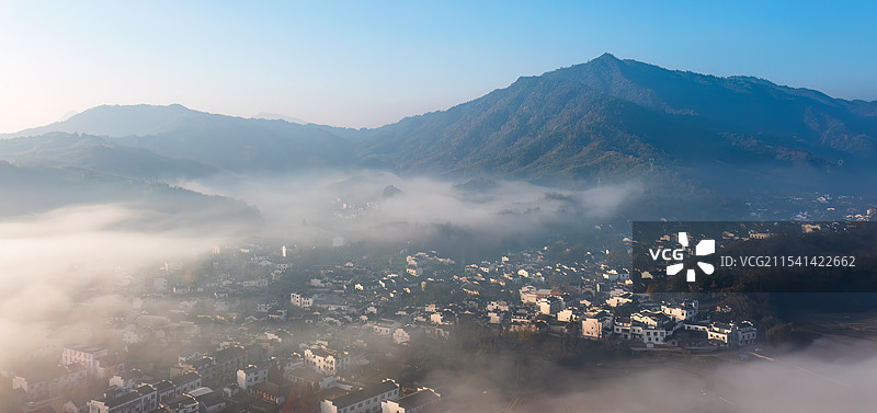 航拍查济古镇图片素材