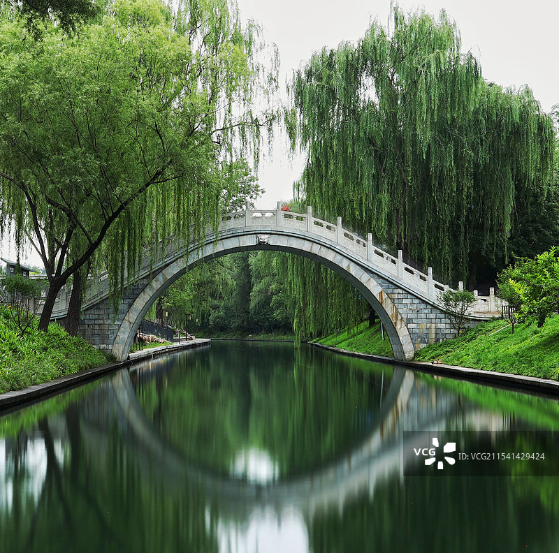 紫竹院公园河道上的拱桥图片素材