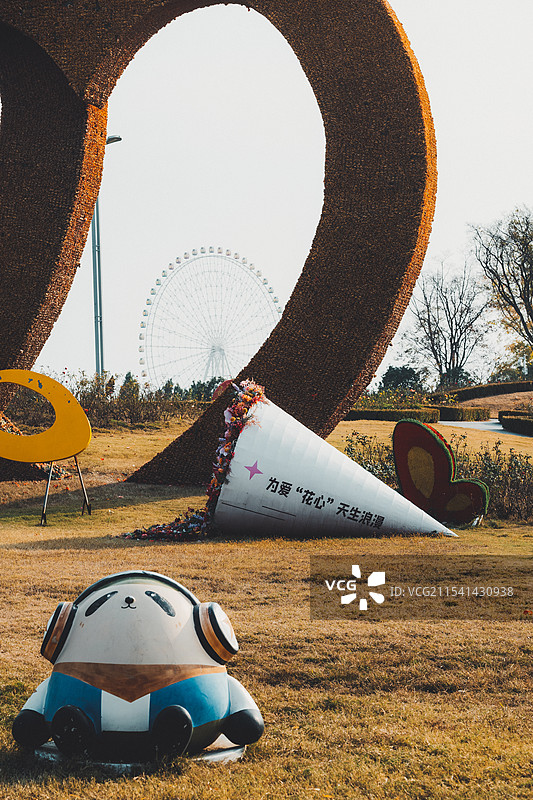 泰山花海景区实景图图片素材