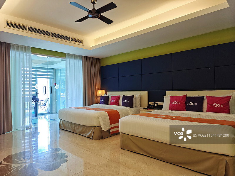 马来西亚波德申海上大红花度假村图片素材