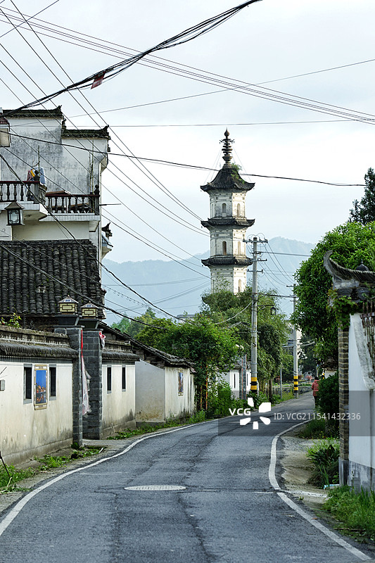 安徽省黟县碧山村，村容村貌，徽派建筑图片素材