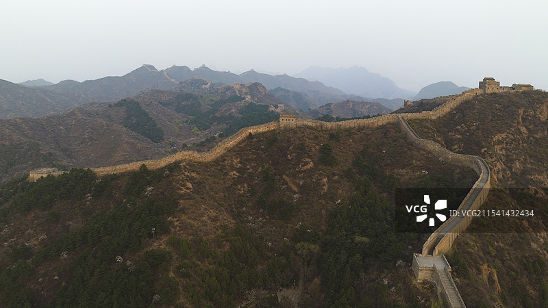 蜿蜒曲折的金山岭长城图片素材
