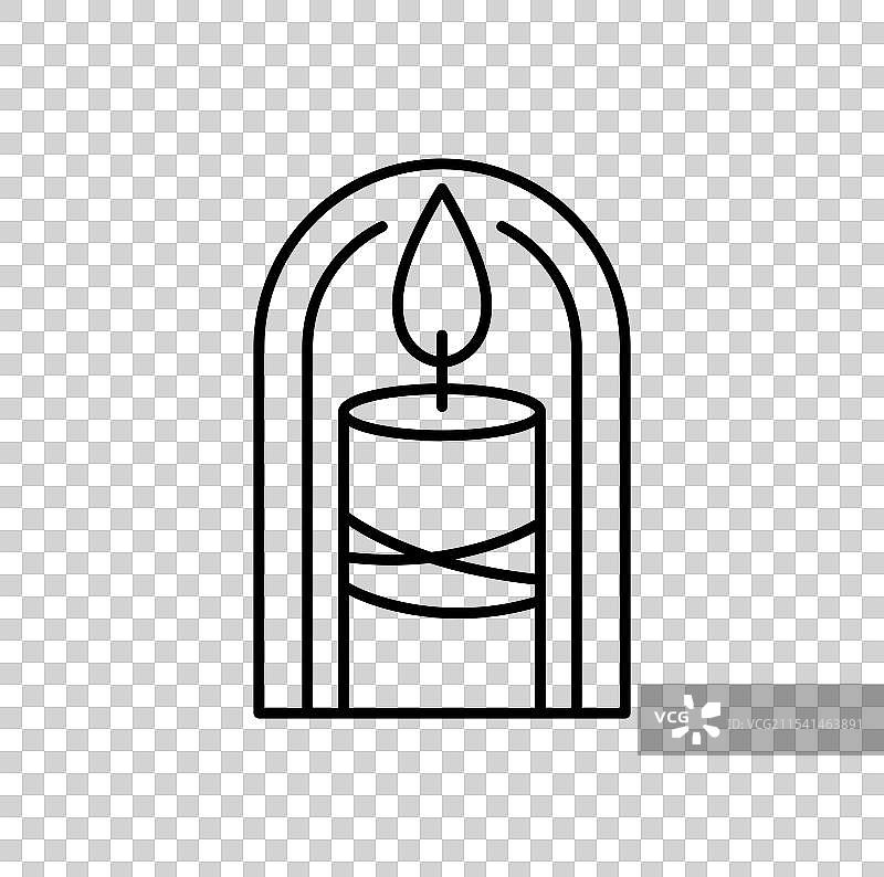 优雅水疗蜡烛线条艺术logo设计图片素材