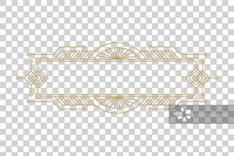 艺术装饰风格的金色优雅古董边框图片素材