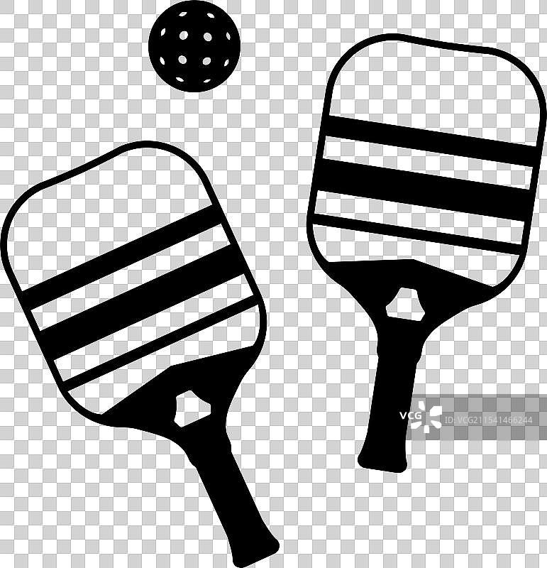 乒乓球和球拍的轮廓剪影图片素材