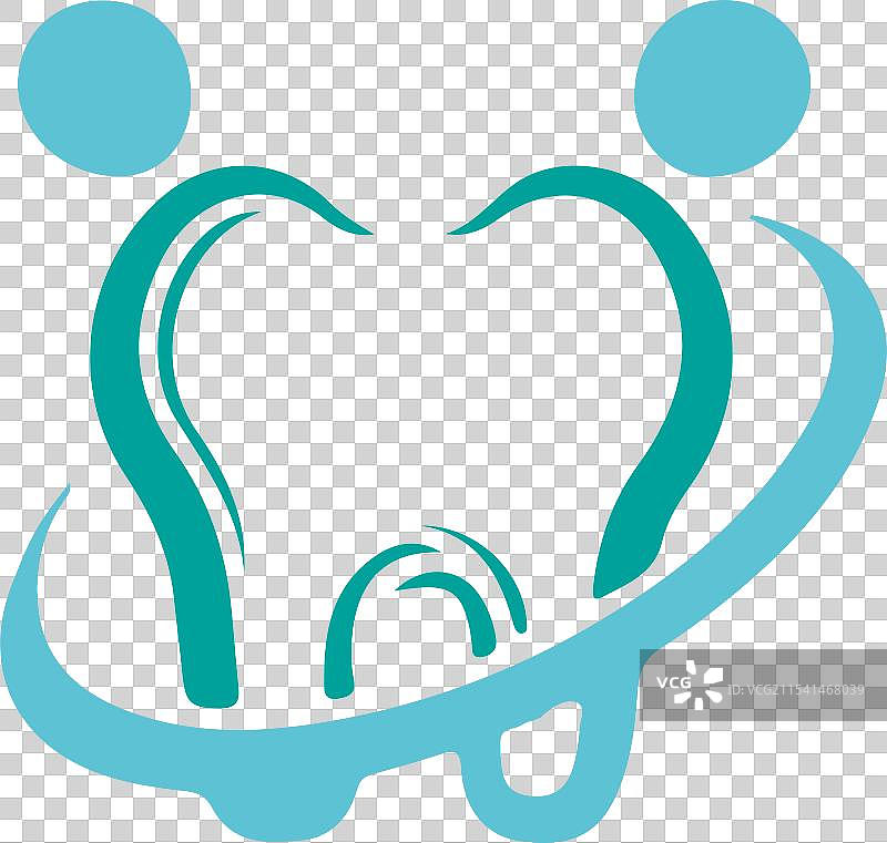 家庭牙科医疗诊所抽象标志设计图片素材