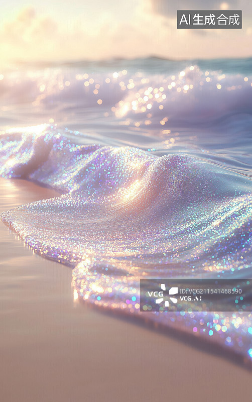【AI数字艺术】梦幻风格的海滩图片素材