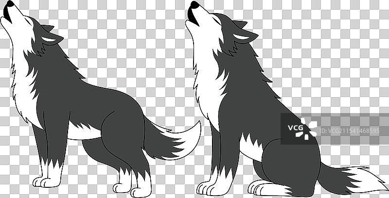 圣诞节和冬季的狼嚎剪贴画图片素材